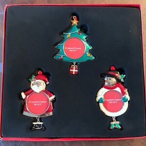 St. Nicholas Square Set of 3 Ornament Frames, Christmas Tree, Santa and Snowman